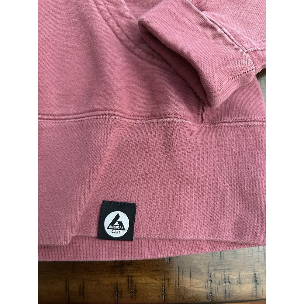 American Giant Hoodie Sweatshirt Womens Medium Vintage Wash Pink Pockets #HR-6 - Picture 3 of 9